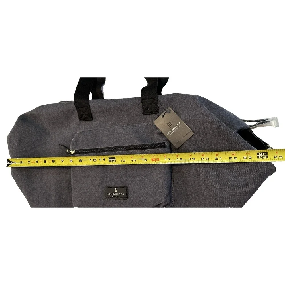 NEW London Fog Collection Gray 100th Anniversary Canvas Duffel Bag NWT